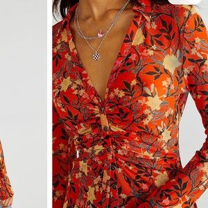 Free people sheer button down blouse